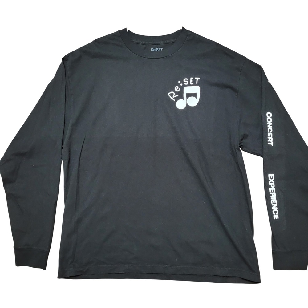 Re:SET Concert Experience Long Sleeve T-Shirt Black Music Note Graphic XL